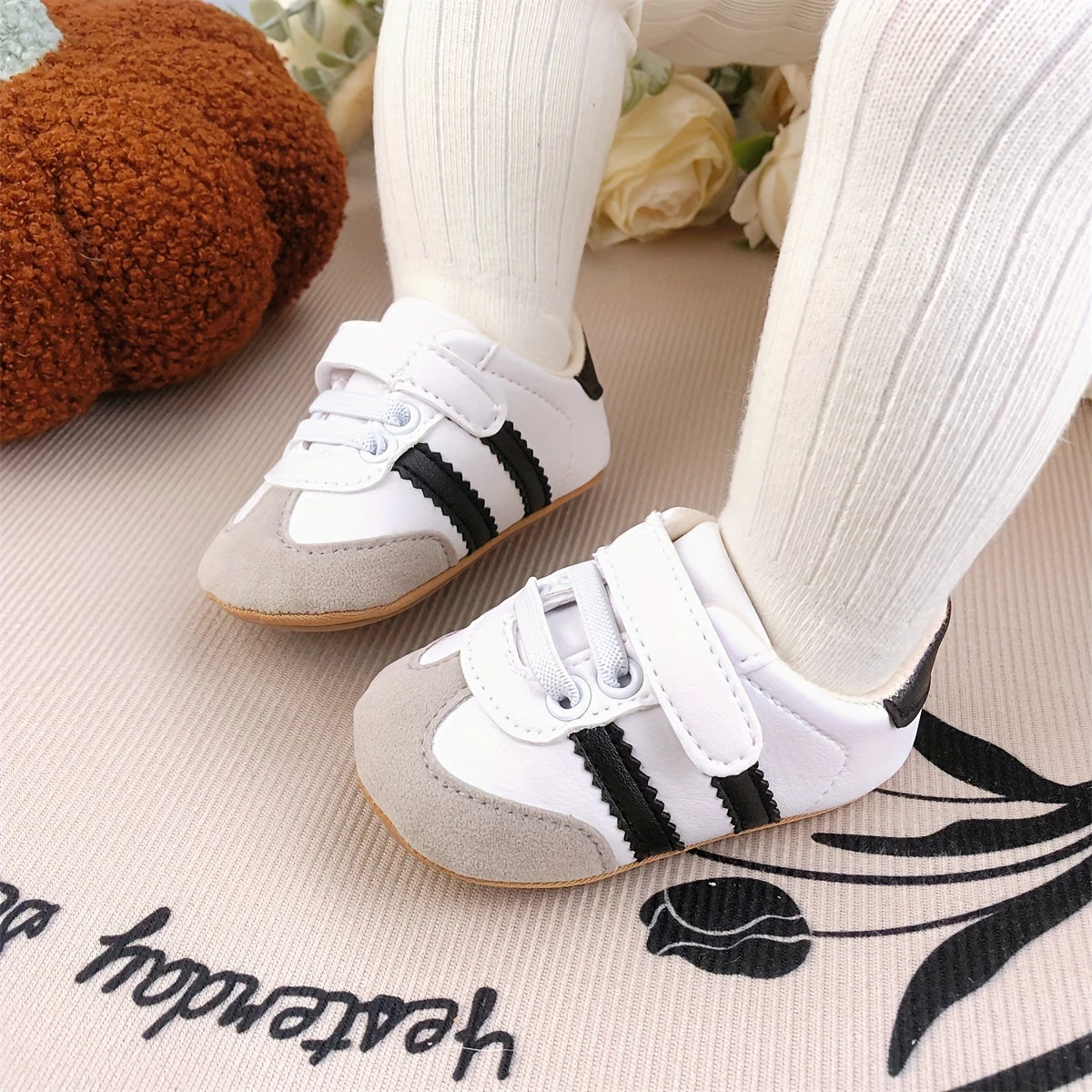 0-18 months baby walking shoes fashionable striped versatile baby sports shoes soft rubber sole comfortable walking shoes