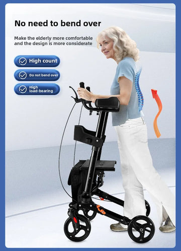 Walker Aid For The Elderly Rehabilitation Walking Anti-Fall Adjustable Folding Walking Rollator Carts With Arm Support Walker