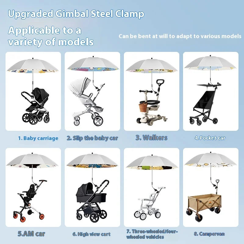 Baby Stroller Tricycle Universal Hand Push Children'S Car Umbrella Outdoor Baby Walking Artifact Sun Protection Umbrella