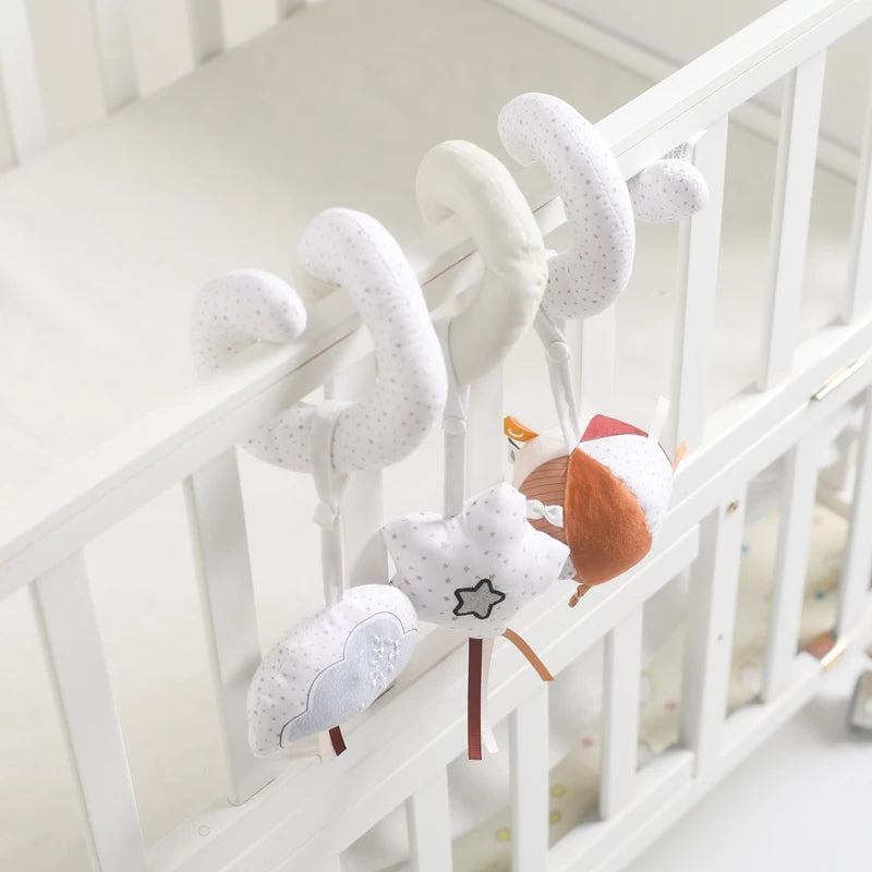 Baby Mobile Bed Bell 0-12 Months Newborn Soft Felt Surround Cartoon Star Cloud Detachable Rattles Toys Crib Bracket Hanging Toys