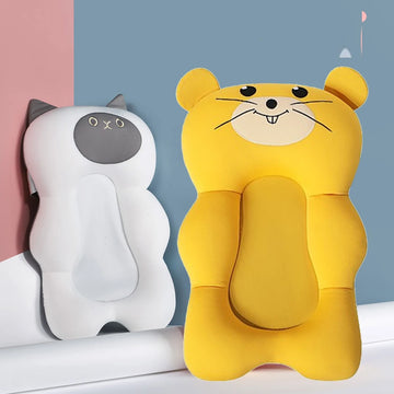 Baby Shower Mat Bath Tub Pad Non-Slip Bathtub Seat Support Mat Newborn Safety Security Bath Support Cushion Foldable Soft Pillow