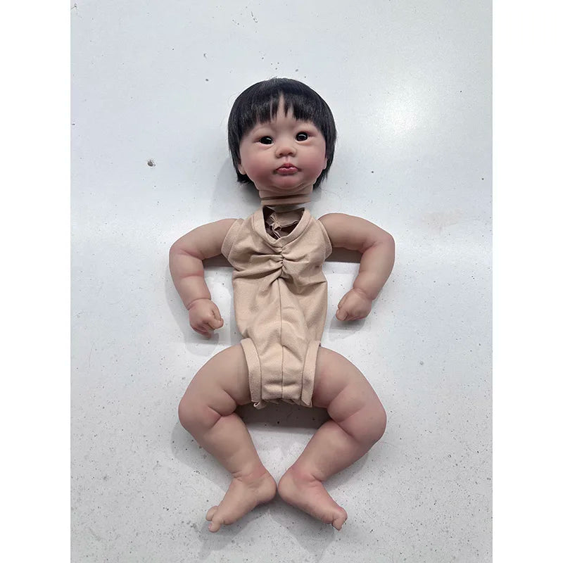 Newborn Baby Lali Doll Kit Lifelike Unassembled DIY Already Painted Doll Parts with Hand Root-Hair
